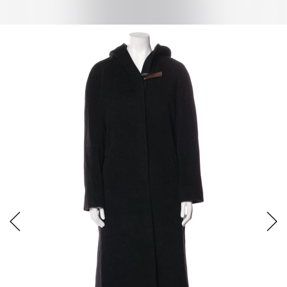 Adolfo Dominguez Black Hooded Trench Coat